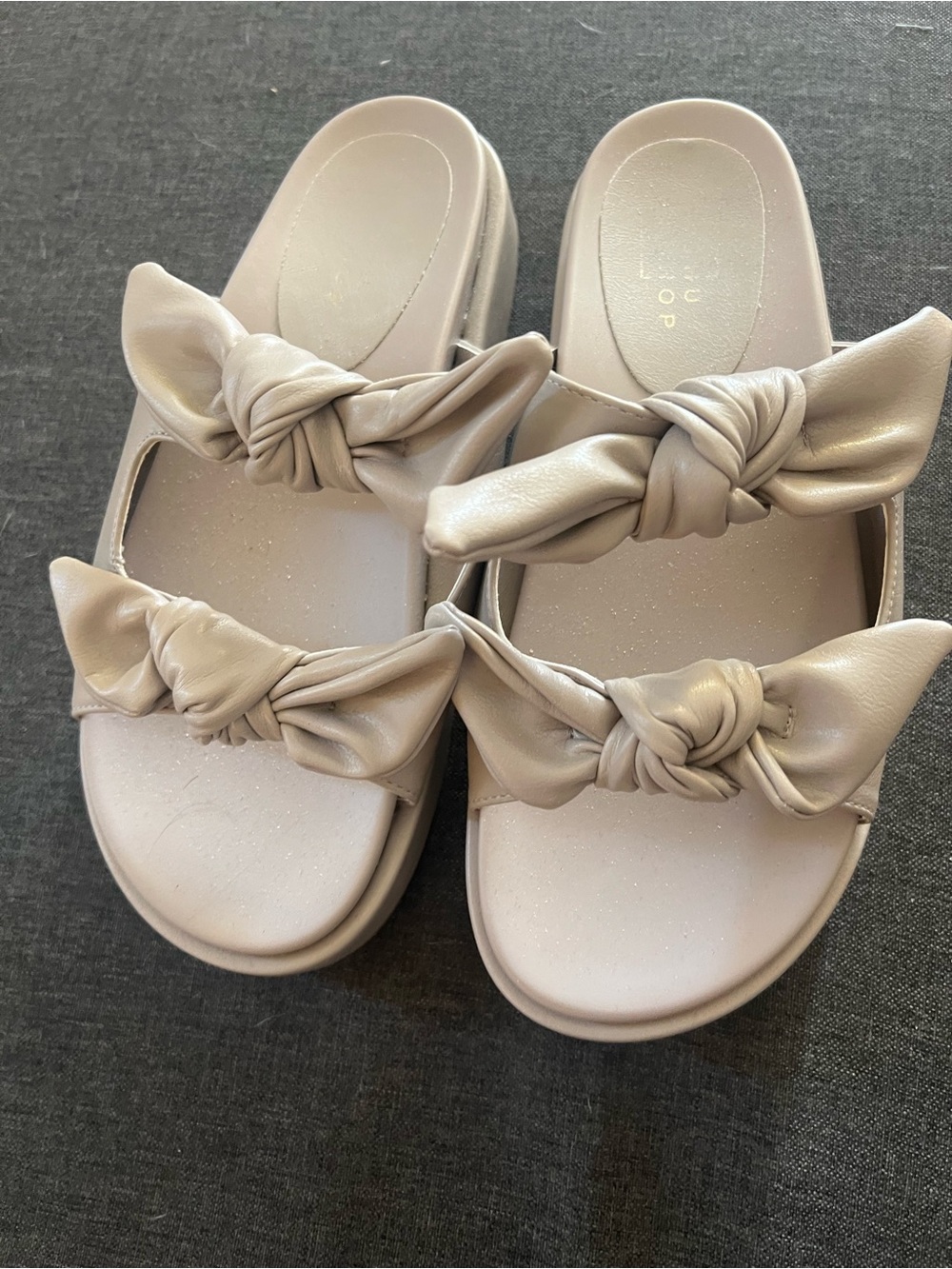 Shushop Ladies' Knot-Detail Slide Sandals in Beige